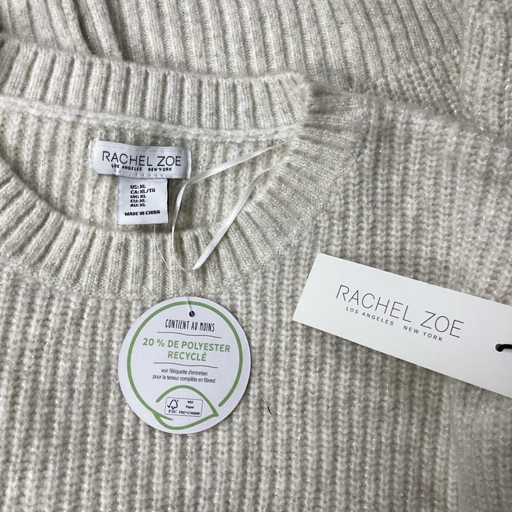 Rachel Zoe Ivory Crew Neck Sweater - NWT - Picture 2 of 7